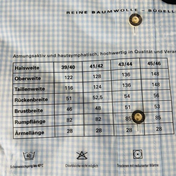 NEW Wildschuetz Trachten Button Down Shirt Short Sleeve Made in Germany Sz L - Picture 6 of 7